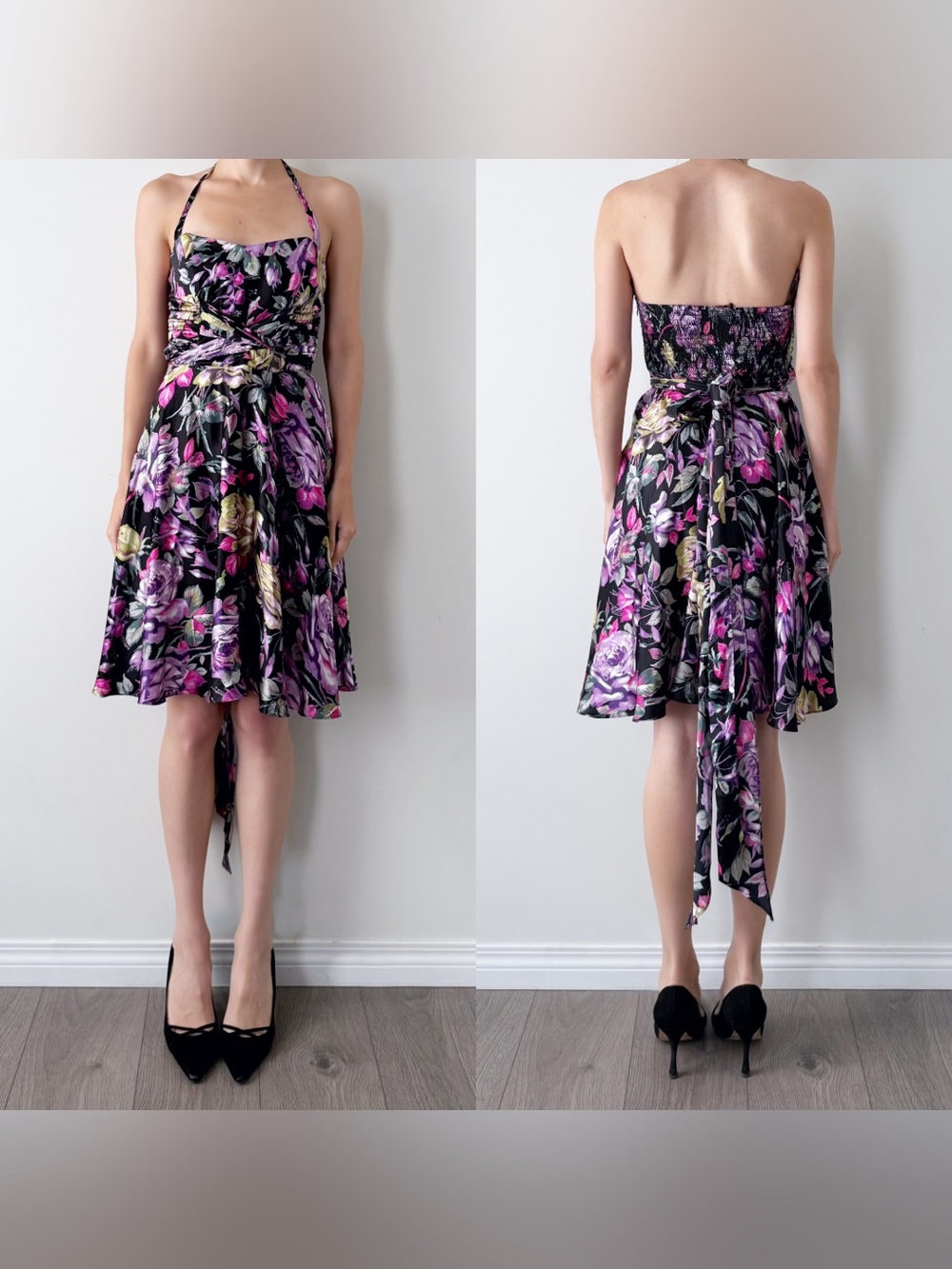 betsey Johnson floral 100% silk midi dress